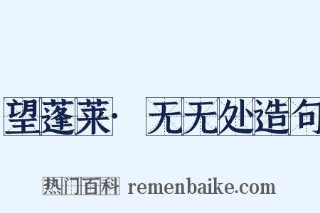 望蓬莱·无无处造句是什么意思的图片